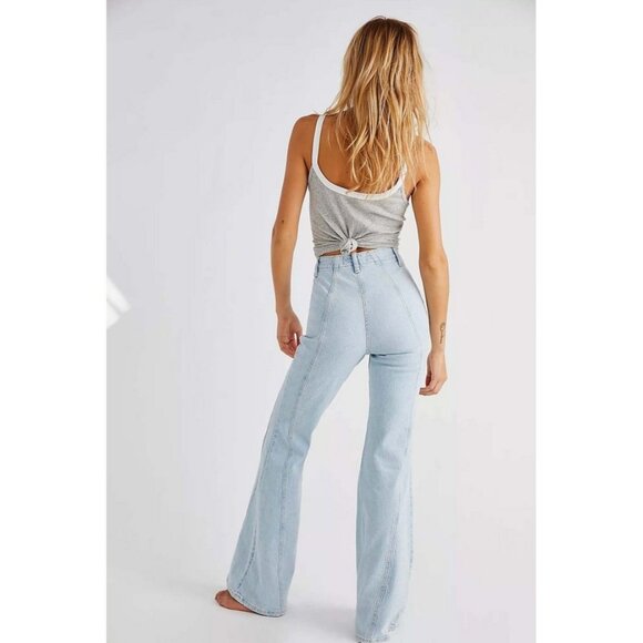 We The Free Light Blue Florence Flare Jeans Festival Boho Concert - Picture 3 of 15